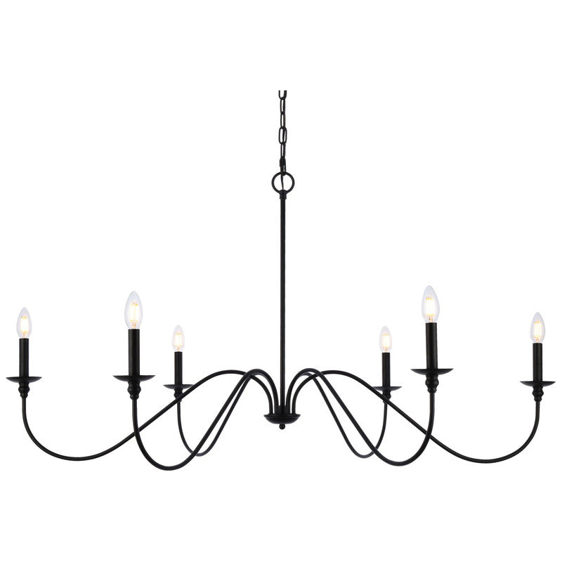 Elegant Lighting Rohan 6 Light 48" Chandelier