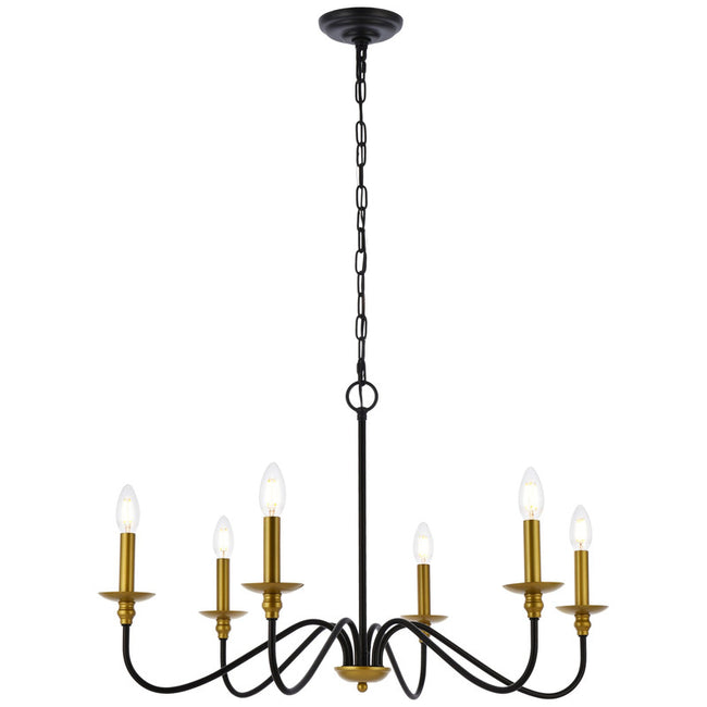 Elegant Lighting Rohan 6 Light 30" Chandelier