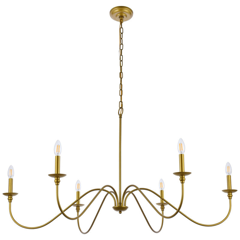 Elegant Lighting Rohan 6 Light 48" Chandelier
