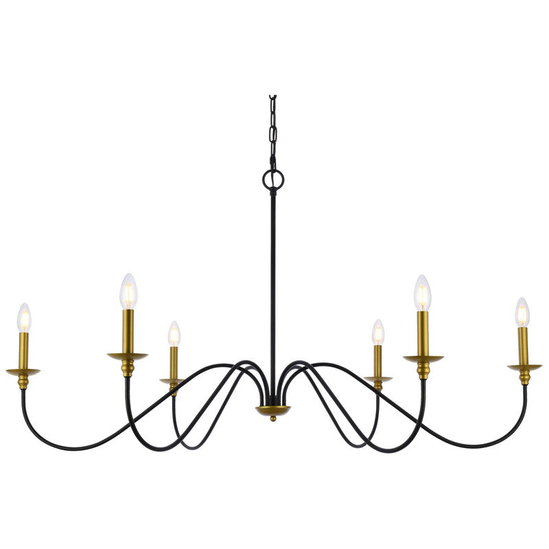 Elegant Lighting Rohan 6 Light 48" Chandelier