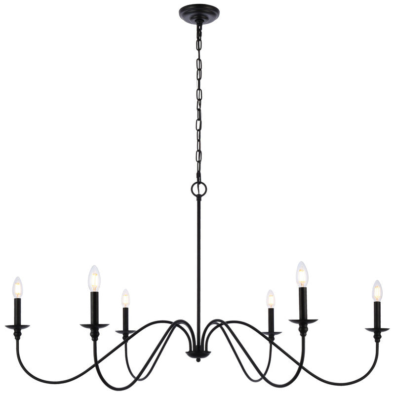 Elegant Lighting Rohan 6 Light 48" Chandelier
