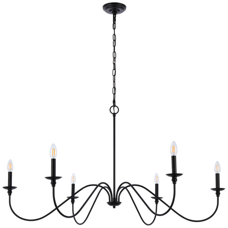 Elegant Lighting Rohan 6 Light 48" Chandelier