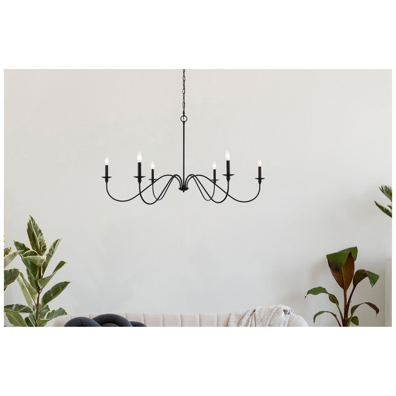 Elegant Lighting Rohan 6 Light 48" Chandelier