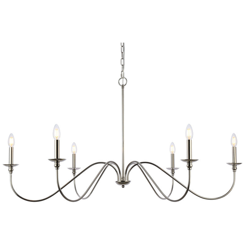 Elegant Lighting Rohan 6 Light 48" Chandelier