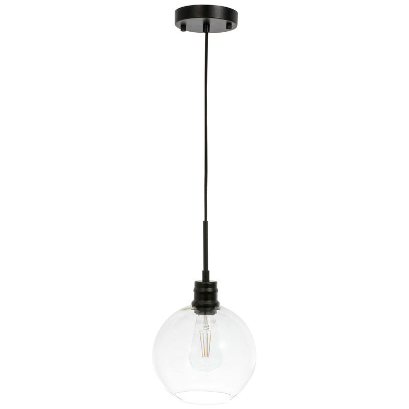Elegant Lighting Emett 1 Light 8" Pendant - LD6204BK