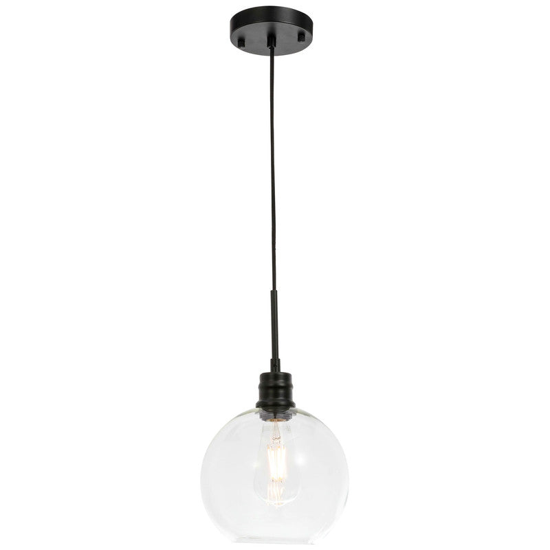 Elegant Lighting Emett 1 Light 8" Pendant - LD6204BK