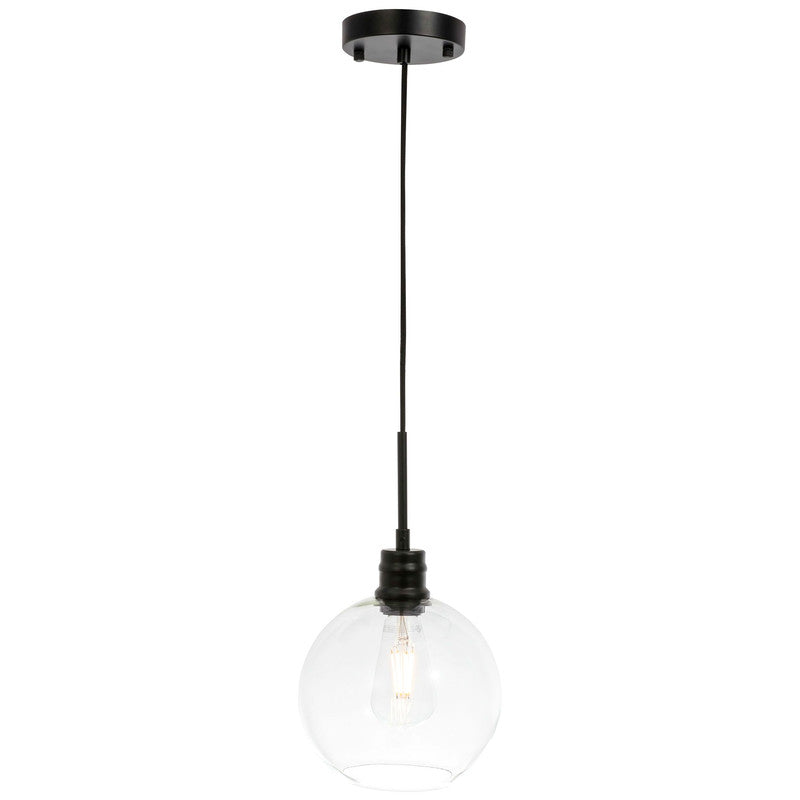 Elegant Lighting Emett 1 Light 8" Pendant - LD6204BK