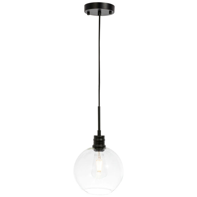Elegant Lighting Emett 1 Light 8" Pendant - LD6204BK