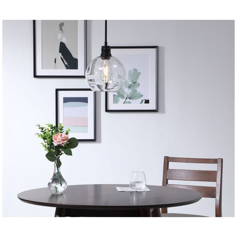 Elegant Lighting Emett 1 Light 8" Pendant - LD6204BK