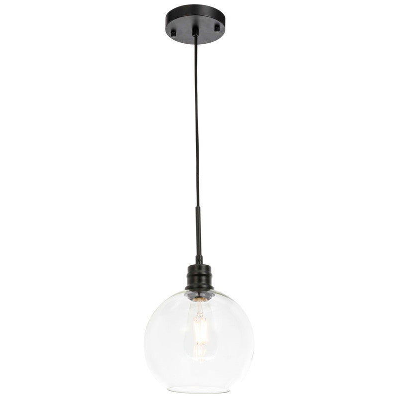 Elegant Lighting Emett 1 Light 8" Pendant - LD6204BK