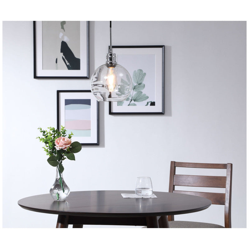 Elegant Lighting Emett 1 Light 8" Pendant - LD6204BK