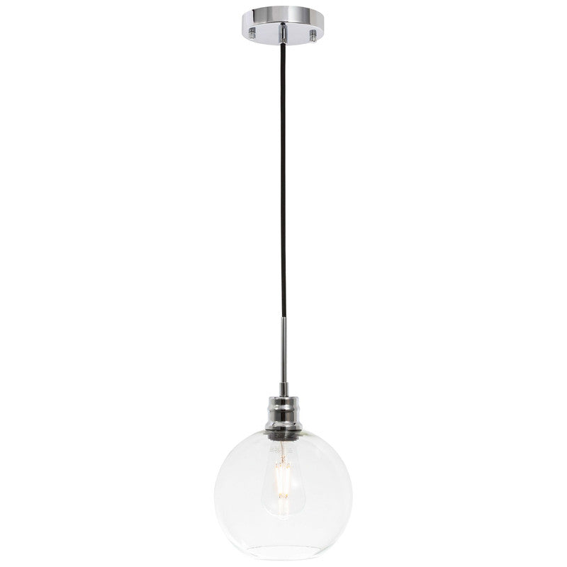 Elegant Lighting Emett 1 Light 8" Pendant - LD6204BK
