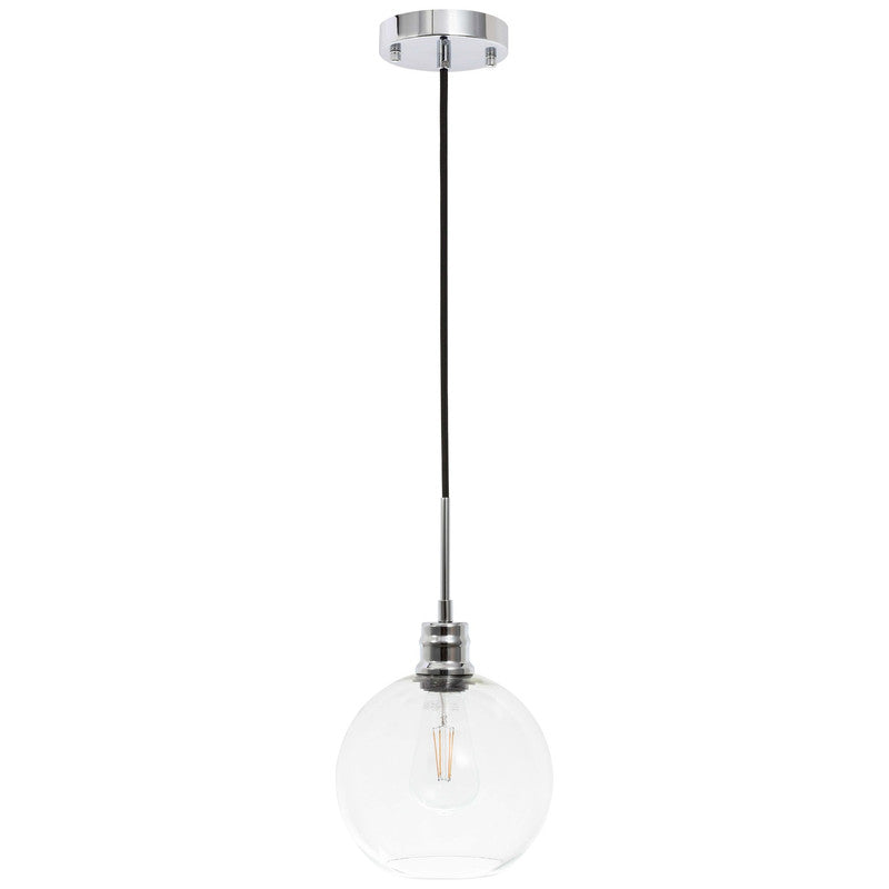 Elegant Lighting Emett 1 Light 8" Pendant - LD6204BK