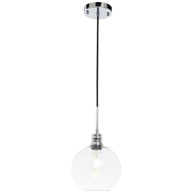 Elegant Lighting Emett 1 Light 8" Pendant - LD6204BK