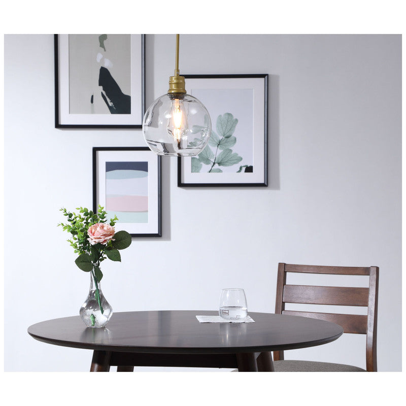 Elegant Lighting Emett 1 Light 8" Pendant - LD6204BK