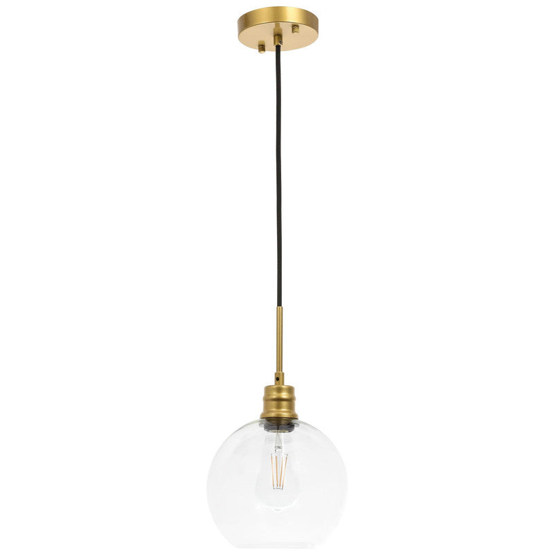 Elegant Lighting Emett 1 Light 8" Pendant - LD6204BK