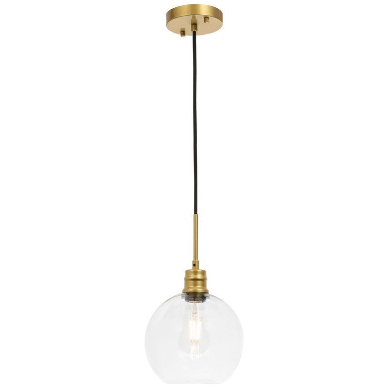Elegant Lighting Emett 1 Light 8" Pendant - LD6204BK
