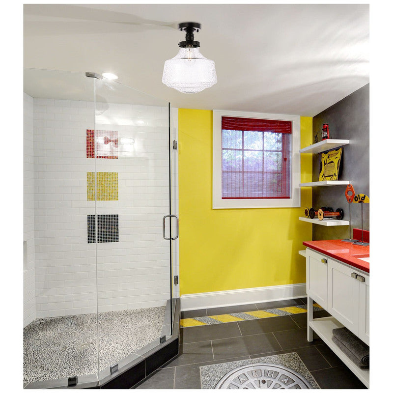 Elegant Lighting Lyle 1 Light 11" Flush Mount - LD6240BK