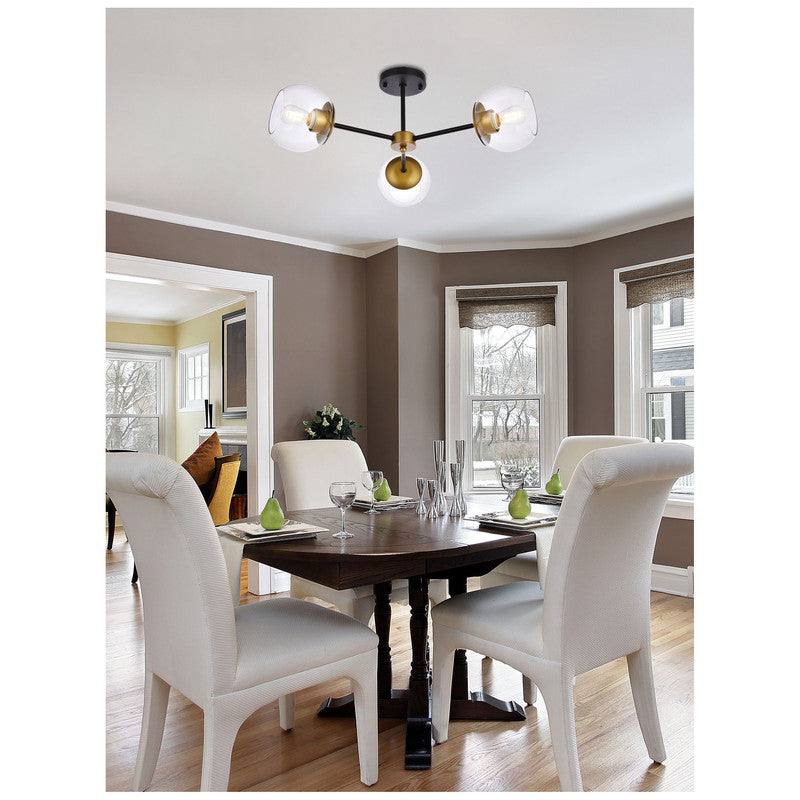 Elegant Lighting Briggs 3 Light 26" Flush Mount