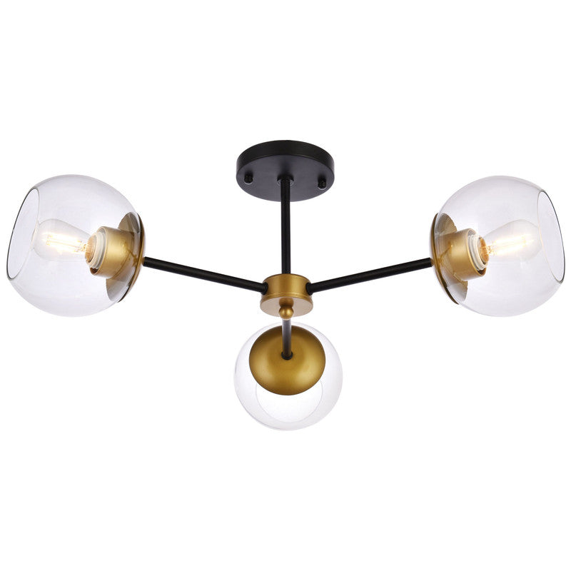 Elegant Lighting Briggs 3 Light 26" Flush Mount