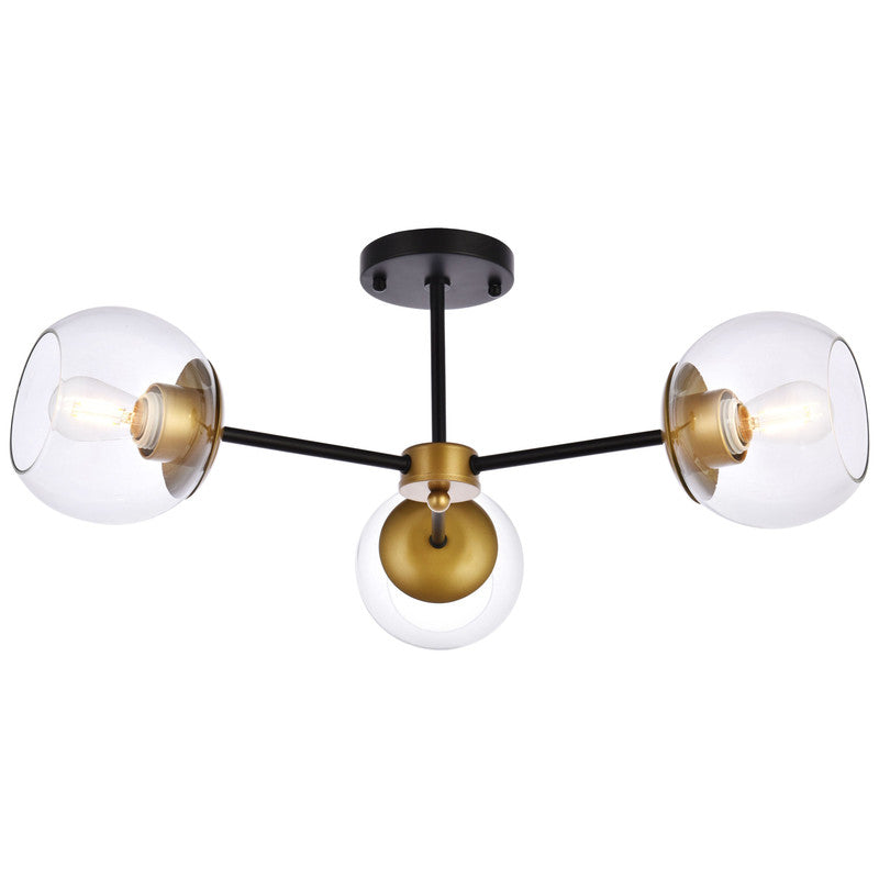 Elegant Lighting Briggs 3 Light 26" Flush Mount