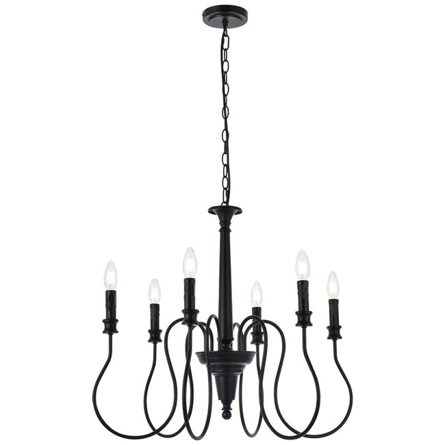 Elegant Lighting Flynx 6 Light 26" Chandelier