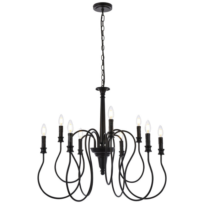 Elegant Lighting Flynx 9 Light 31" Chandelier