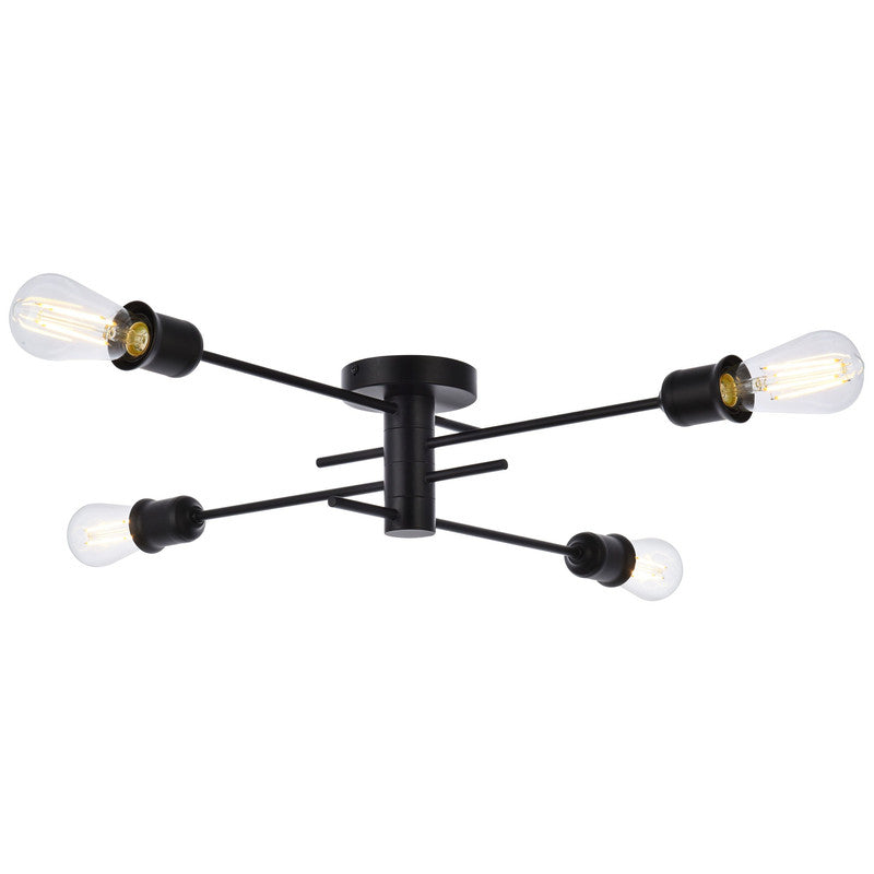Elegant Lighting Xavier 4 Light 26" Flush Mount