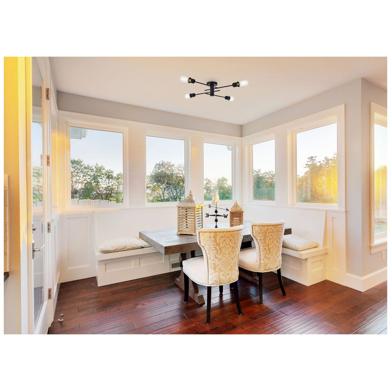 Elegant Lighting Xavier 4 Light 26" Flush Mount