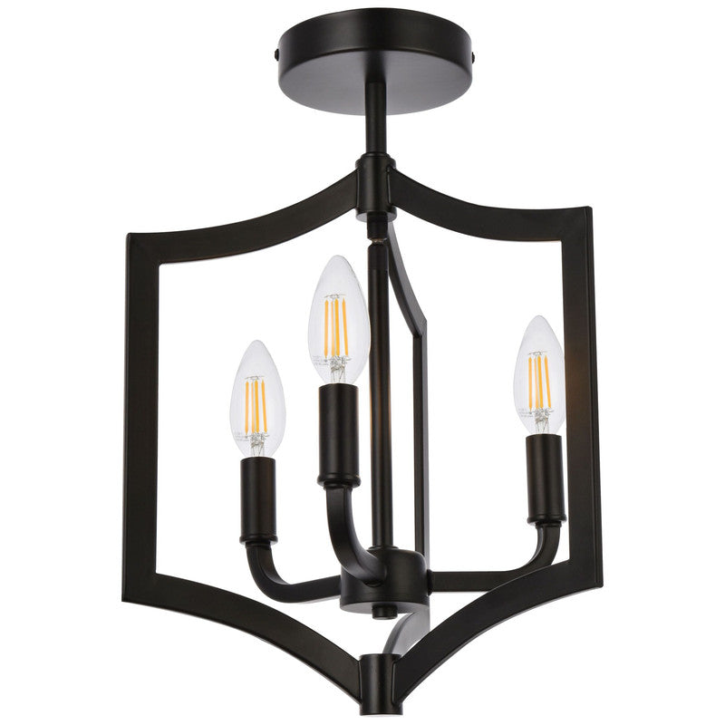 Elegant Lighting Kiera 3 Light 12" Flush Mount