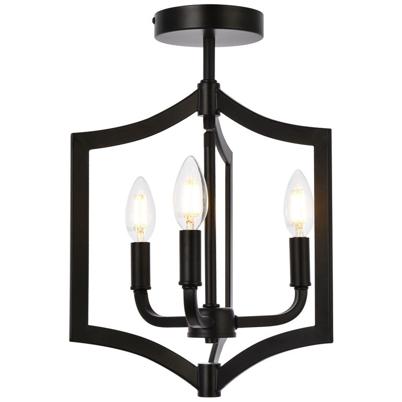 Elegant Lighting Kiera 3 Light 12" Flush Mount