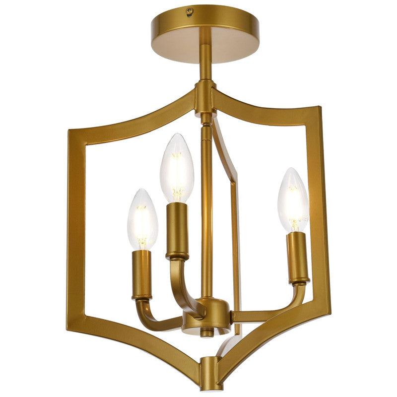 Elegant Lighting Kiera 3 Light 12" Flush Mount