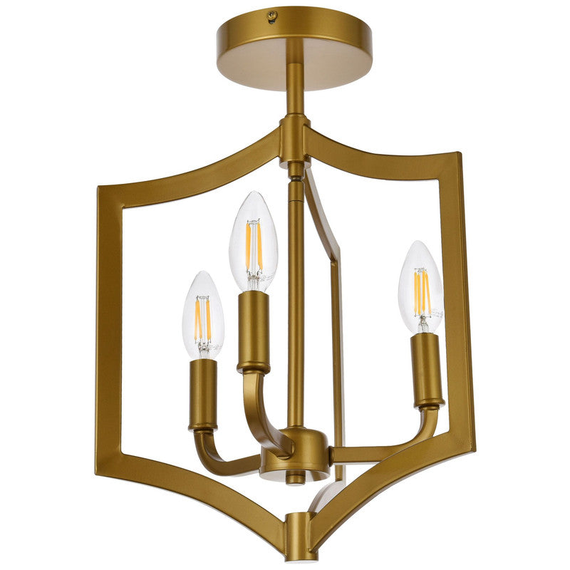 Elegant Lighting Kiera 3 Light 12" Flush Mount