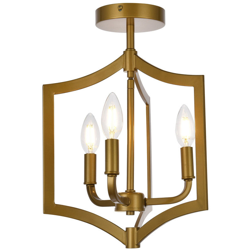 Elegant Lighting Kiera 3 Light 12" Flush Mount