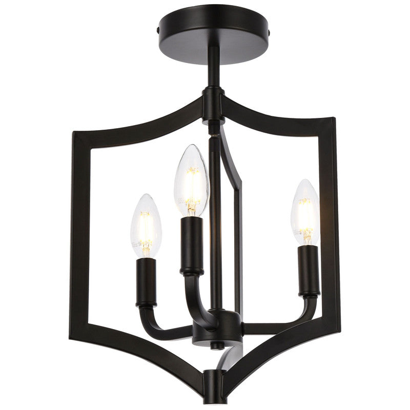 Elegant Lighting Kiera 3 Light 12" Flush Mount