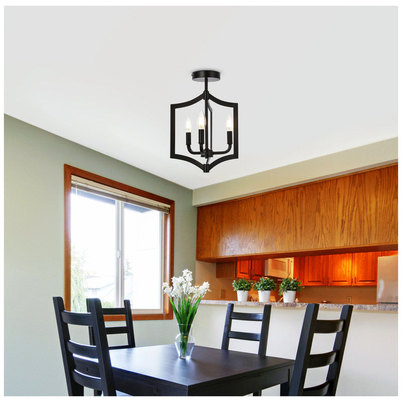 Elegant Lighting Kiera 3 Light 12" Flush Mount