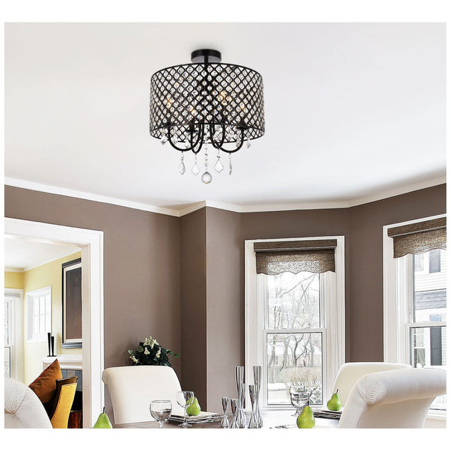 Elegant Lighting Elise 4 Light 17" Flush Mount