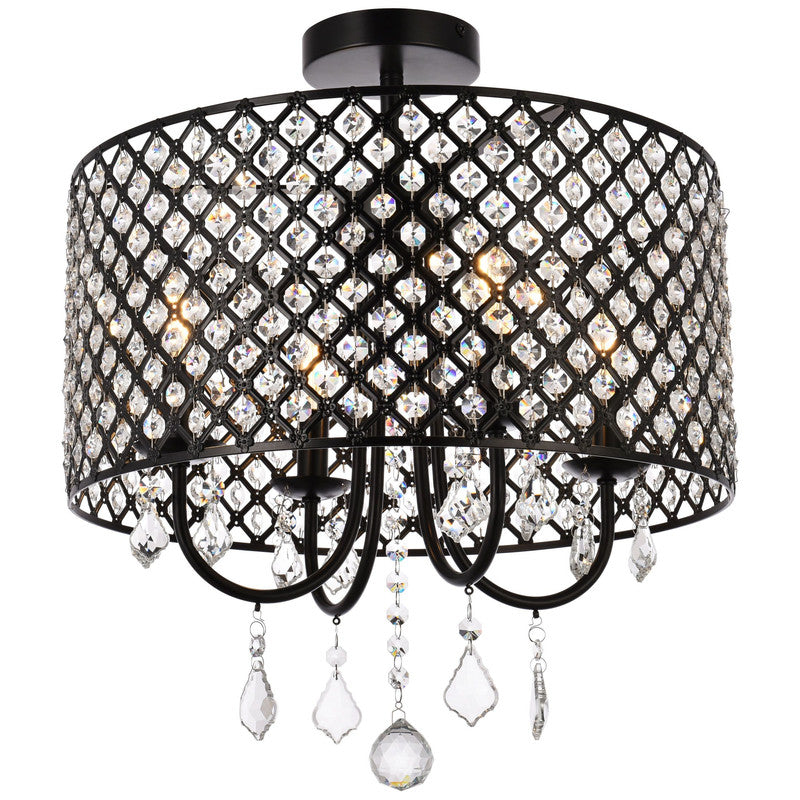 Elegant Lighting Elise 4 Light 17" Flush Mount