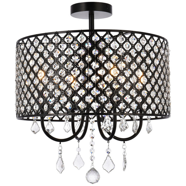 Elegant Lighting Elise 4 Light 17" Flush Mount