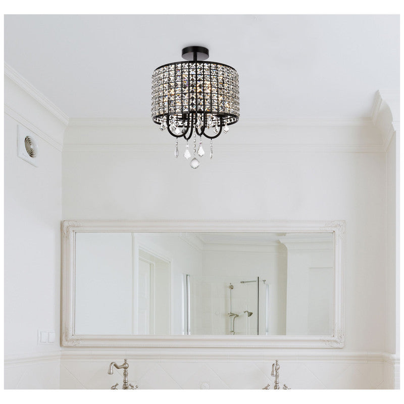 Elegant Lighting Elise 4 Light 14" Flush Mount - LD712F