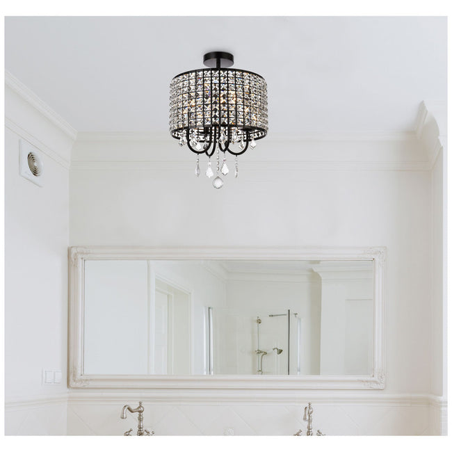 Elegant Lighting Elise 4 Light 14" Flush Mount - LD712F