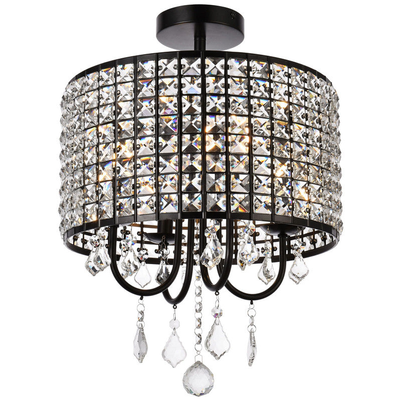 Elegant Lighting Elise 4 Light 14" Flush Mount - LD712F