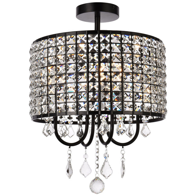 Elegant Lighting Elise 4 Light 14" Flush Mount - LD712F