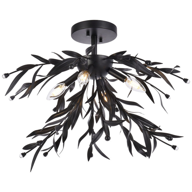 Elegant Lighting Priscilla 4 Light 23" Flush Mount