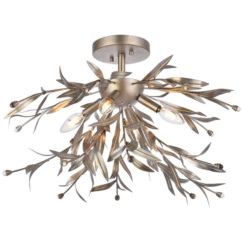 Elegant Lighting Priscilla 4 Light 23" Flush Mount