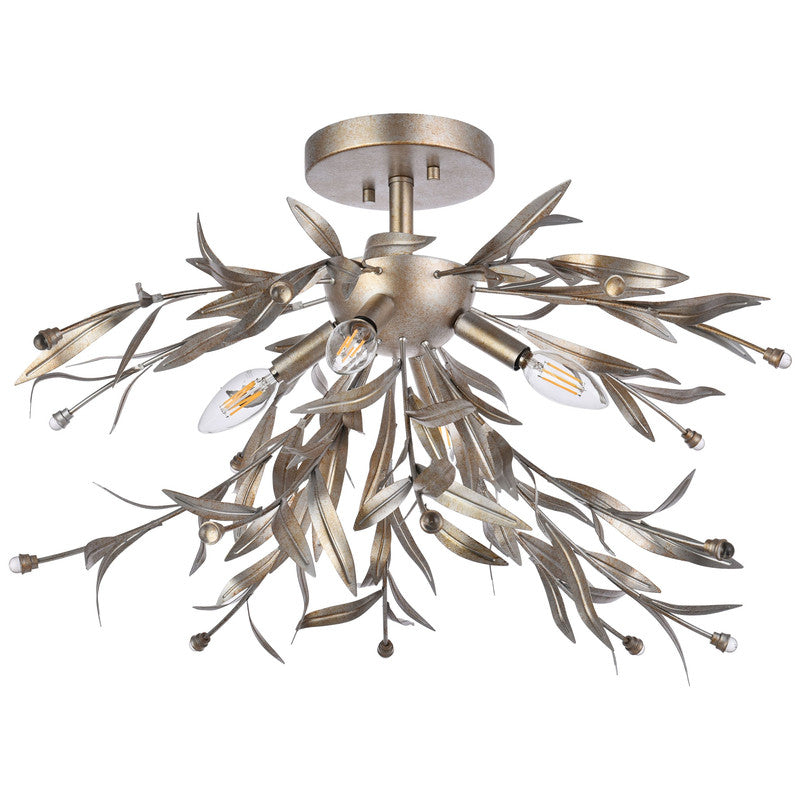 Elegant Lighting Priscilla 4 Light 23" Flush Mount