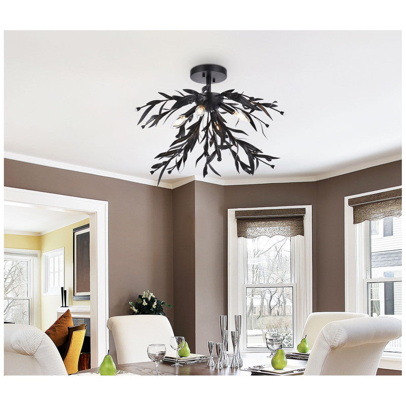 Elegant Lighting Priscilla 4 Light 23" Flush Mount
