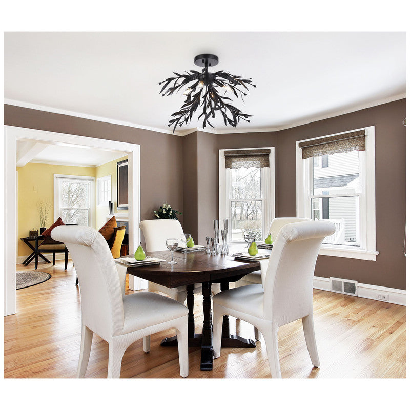 Elegant Lighting Priscilla 4 Light 23" Flush Mount