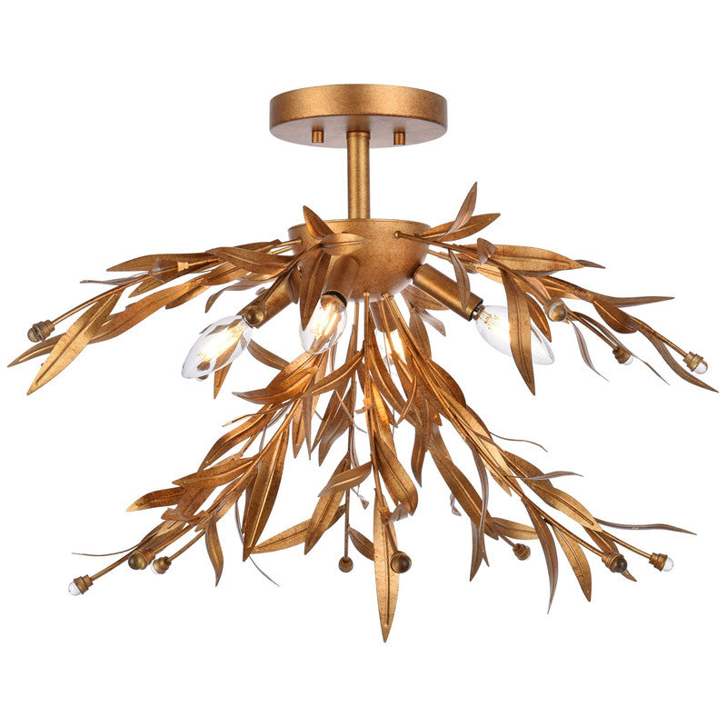 Elegant Lighting Priscilla 4 Light 23" Flush Mount