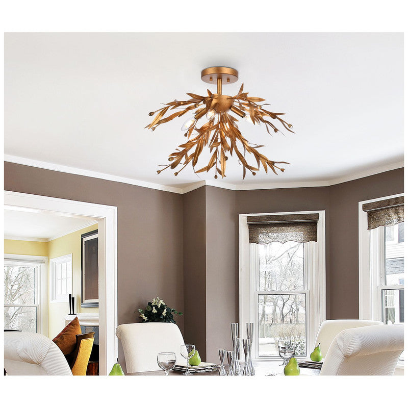 Elegant Lighting Priscilla 4 Light 23" Flush Mount